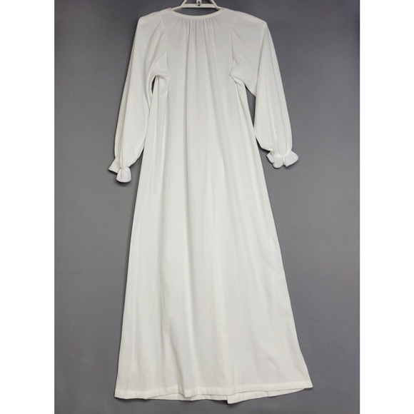 Vintage Miss Elaine Victorian Nightgown Womens S White Fleece Quilt Embroidered - Picture 9 of 12